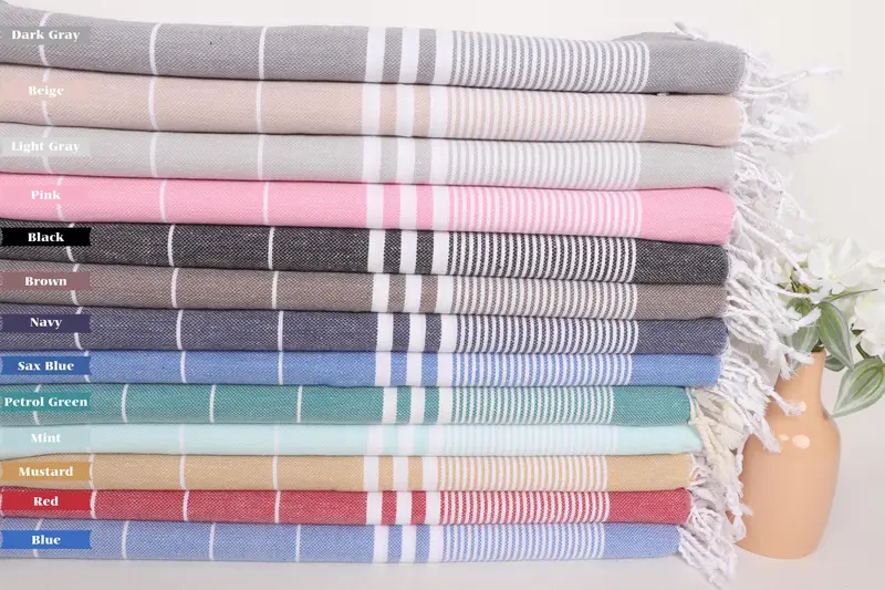Bachelorette Party Gifts For Bride, Bathroom Towels, Wedding Gift, Organic Towel, Gift For Mom, 40x24 Cotton Striped Towel, Personalized Dish Towel - 1
