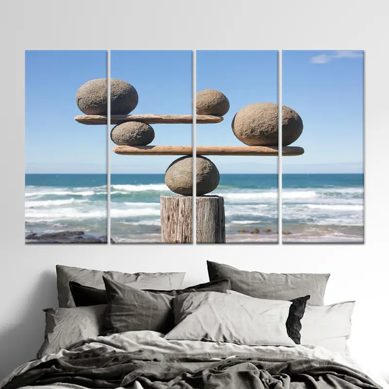 Modern Taşlar Denge Kanvası: Ofis Meditasyon Ambiyansını Yükseltin