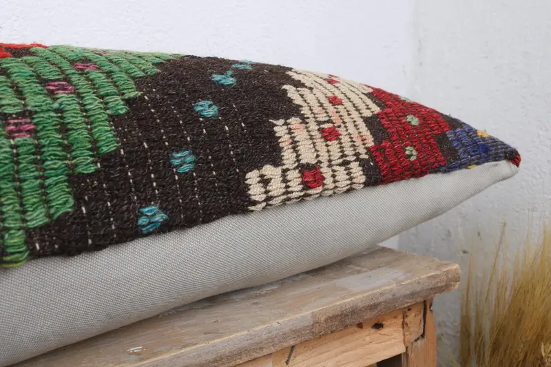 12x36 Red Pillow Sham, Ethnical Kilim Rug Pillow, Home Decor Pillow, Couch Cushion, Art Deco Cushion, Pillow Sham, Pillow for Sofa - 6