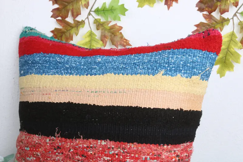 Gift Pillow, Oriental Cushion Case, Kilim Pillow, Square Throw Pillow Cover, 20x20 Red Pillow Case, Pillow for Couch, Pillow Cover, Natural Cushion - 5