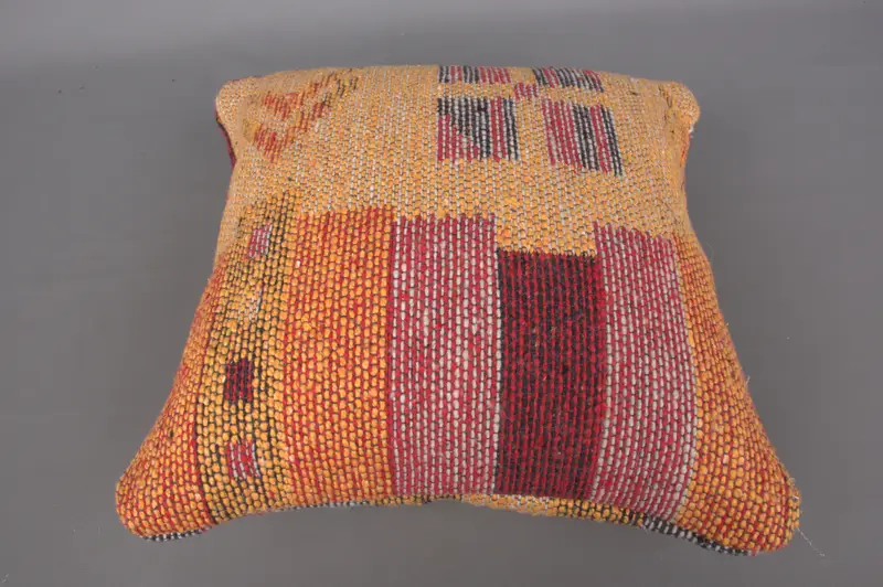 Car Pillow Sham, 12x12 Red Cushion Case, Vintage Kilim Pillow, Boho Chic Pillow Sham, Turkish Pillow, Pillow Sham, Turkish Kilim Pillow - 7