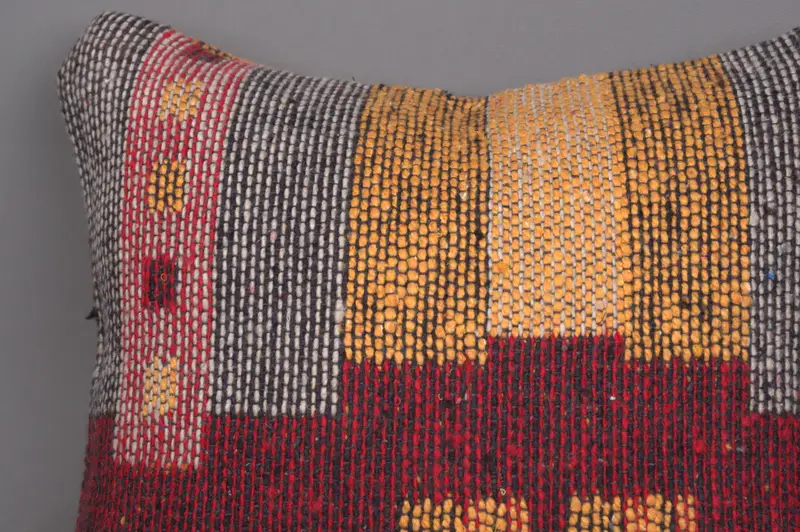 Car Pillow Sham, 12x12 Red Cushion Case, Vintage Kilim Pillow, Boho Chic Pillow Sham, Turkish Pillow, Pillow Sham, Turkish Kilim Pillow - 5