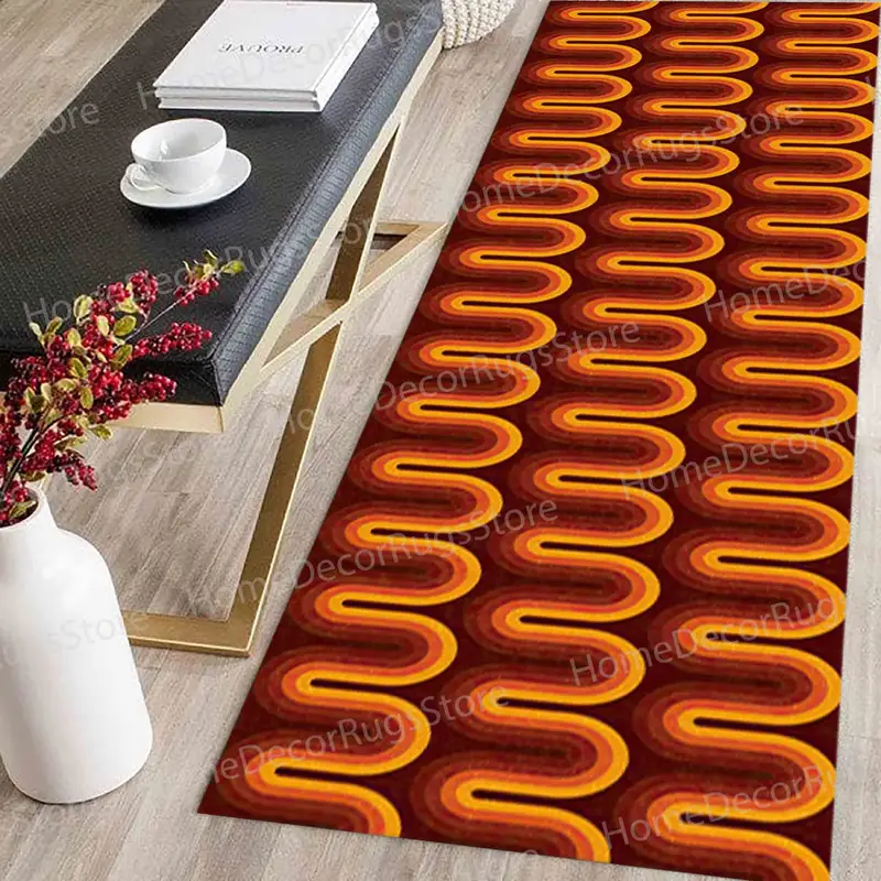 Elegant Printed Rug: Boho Chic, Mid-Century Abstract Design