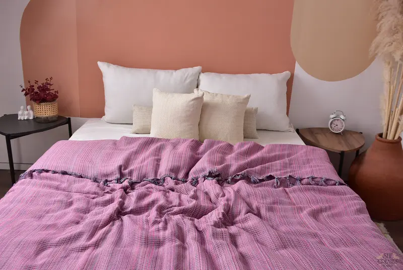 Bachelorette Large Towel, Bedspread, Beach Wedding Favor, Woven Blanket, 90x88 Cotton Colorful Diamond Towel, Bridal Shower Gift, Personalised Gift - 5