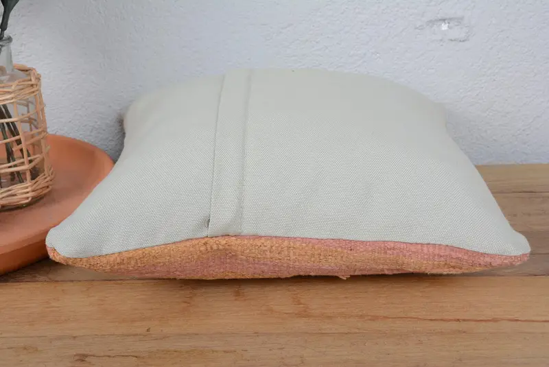 Pillow, Throw Kilim Pillow, Sofa Bolster Cushion Cover, Turkish Kilim Pillow, Lounge Throw Pillow Sham, 14x14 Orange Pillow Cover, Pillow for Sofa - 6