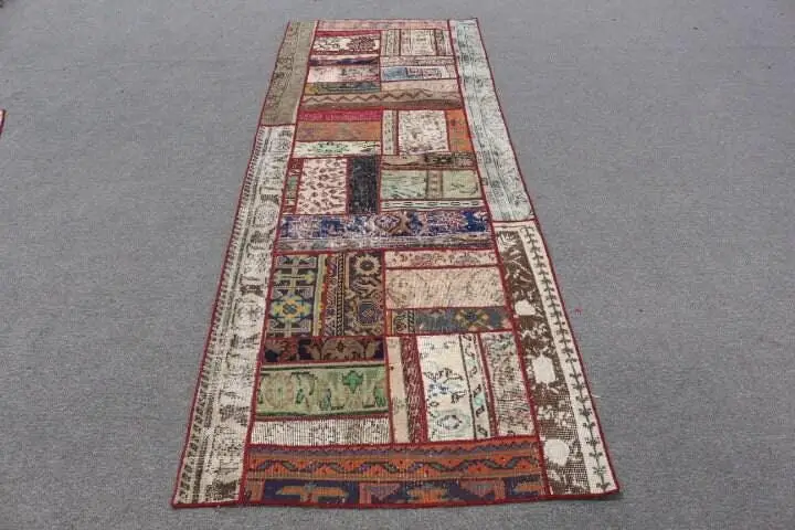 Vintage Turkish Rug 3.1x8.3 ft (95x254 cm), Red Rug - 1