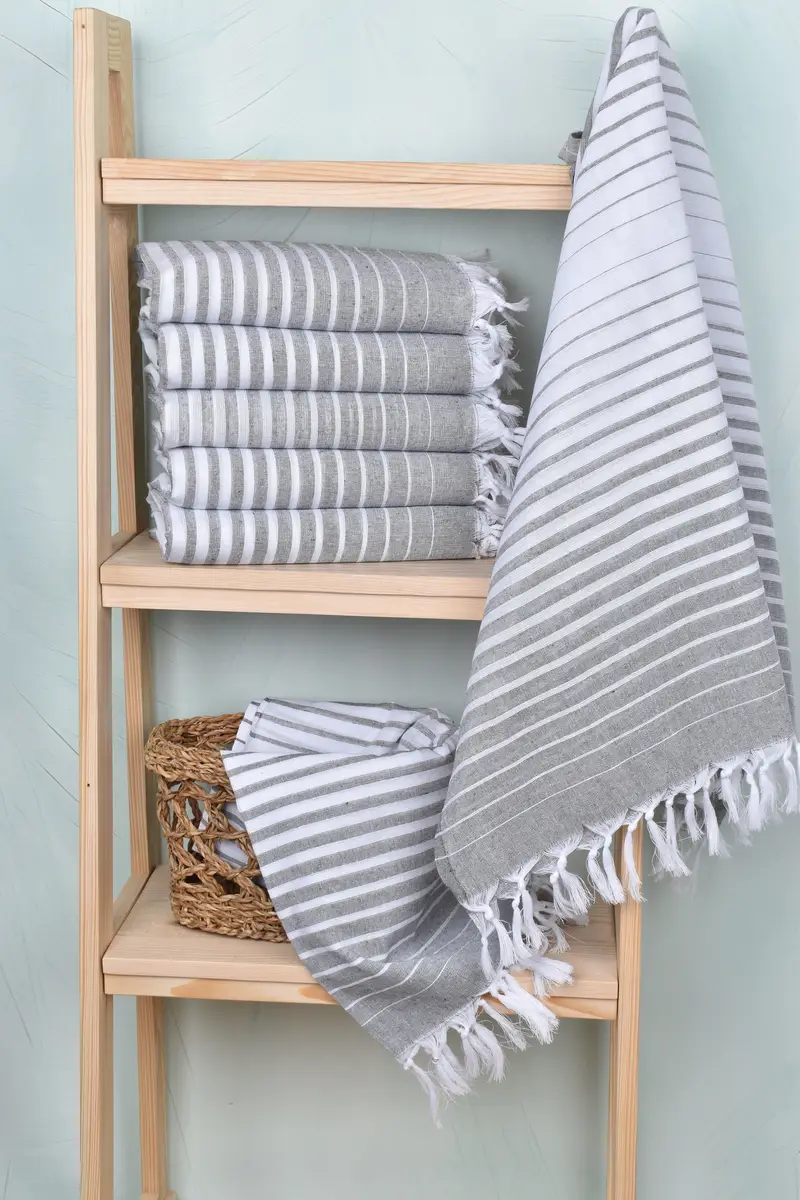 Handmade Turkish Towel, Personalized Gift, Gift For Bride, Personalized Wedding Gift, 70x40 Cotton Striped Towel, Bachelorette Party Gifts - 3
