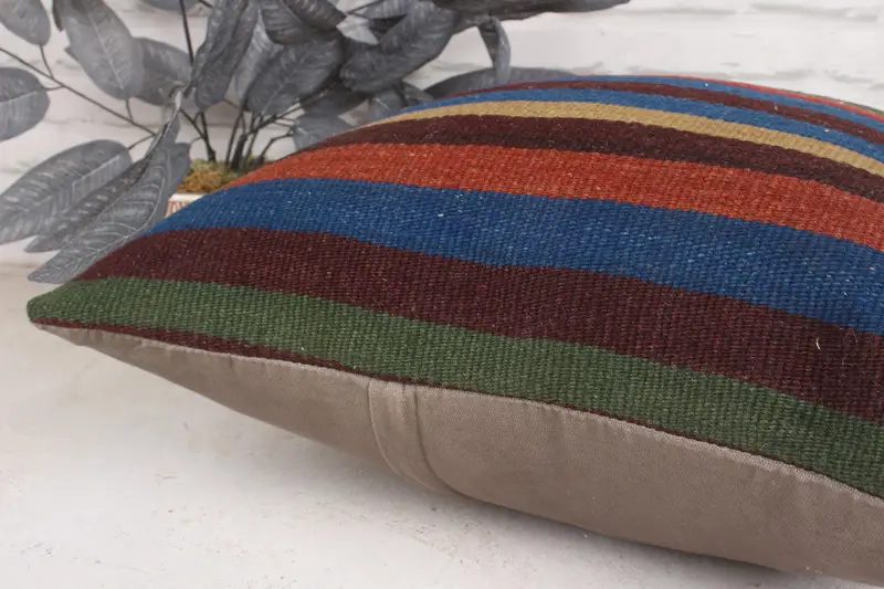 Aesthetic Pillow Sham, 20x20 Red Pillow Cover, Boho Pillow, Cushion Cover, Throw Kilim Pillow, Kilim Pillow Cover, Authentic Pillow Case - 7
