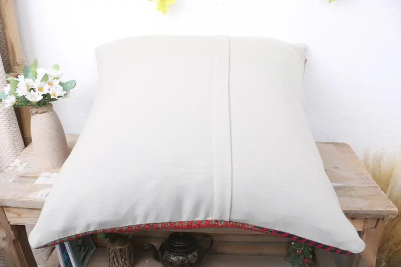 Turkish Corner Cushion Cover, Gift Pillow, 20x20 Red Cushion, Pillow for Couch, Kilim Pillow Cover, Pillow Sham - 7