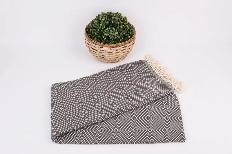 Custom Name Towel, Travel towel, Thin towel, Eco-Friendly Turkish Towel, Bridesmaid Gift, 76x40 Cotton Diamond Towel, Welcome Wedding Gift - 4