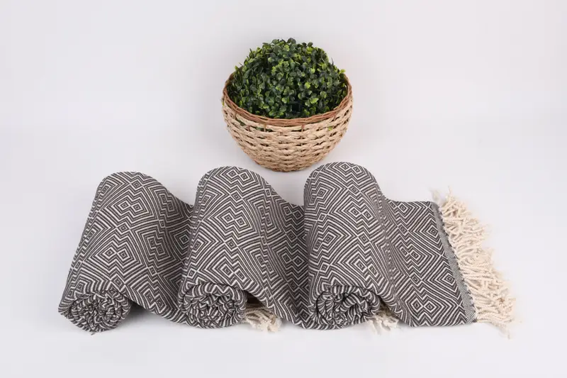 Custom Name Towel, Travel towel, Thin towel, Eco-Friendly Turkish Towel, Bridesmaid Gift, 76x40 Cotton Diamond Towel, Welcome Wedding Gift - 8