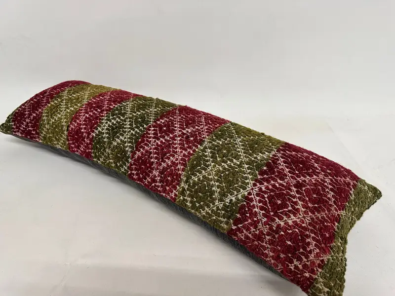 Farmhouse Pillow Cover, Pillow Case, Pillow for Couch, Turkish Kilim Pillow, Pastel Pillow Cover, Vintage Pillow, 12x36 Red Pillow Sham - 6