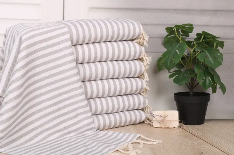 Wedding Favors Turkish Hand Towel Personalized Light Gray, 40x18 Inches