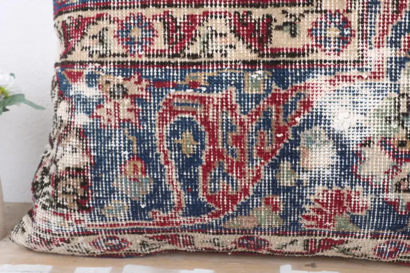 Vintage Kilim Throw Pillow, Accent Cushion, Kilim Pillow Cover, Pillow, Muted Cushion, 24x24 Blue Pillow Sham, Gift Pillow - 3