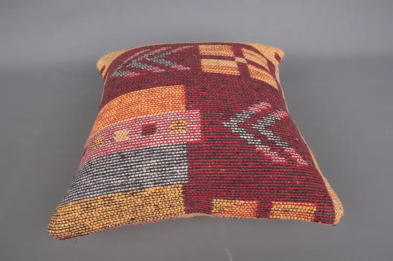 Vintage Pillow, Home Decor Pillow, Retro Pillow, Cushion, Decorative Pillow Case, Pillow for Couch, 14x14 Yellow Pillow - 7