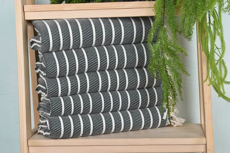 Peshtemal Towel, 70x40 Bamboo Striped Towel, Turkish bath towel for spa, Quick-Dry Beach Towel, Bridesmaid Gift Towel, Customized Towels - 1