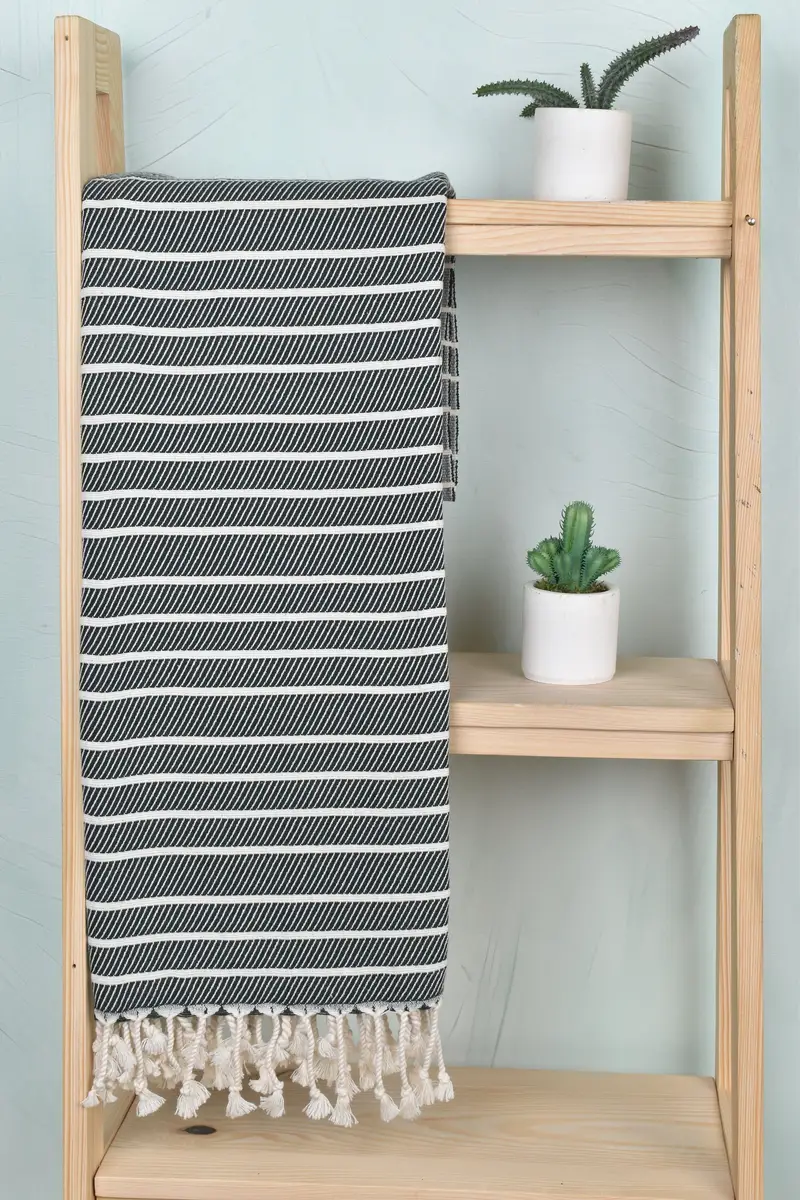 Peshtemal Towel, 70x40 Bamboo Striped Towel, Turkish bath towel for spa, Quick-Dry Beach Towel, Bridesmaid Gift Towel, Customized Towels - 8