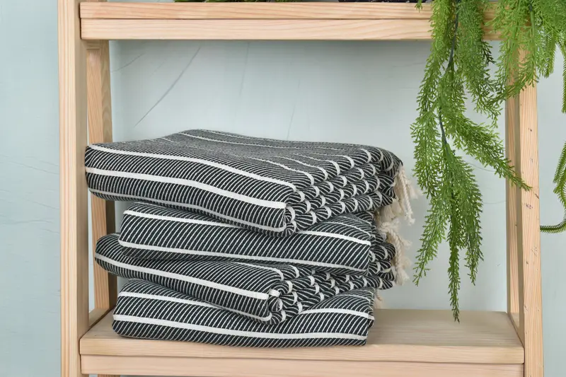 Peshtemal Towel, 70x40 Bamboo Striped Towel, Turkish bath towel for spa, Quick-Dry Beach Towel, Bridesmaid Gift Towel, Customized Towels - 7