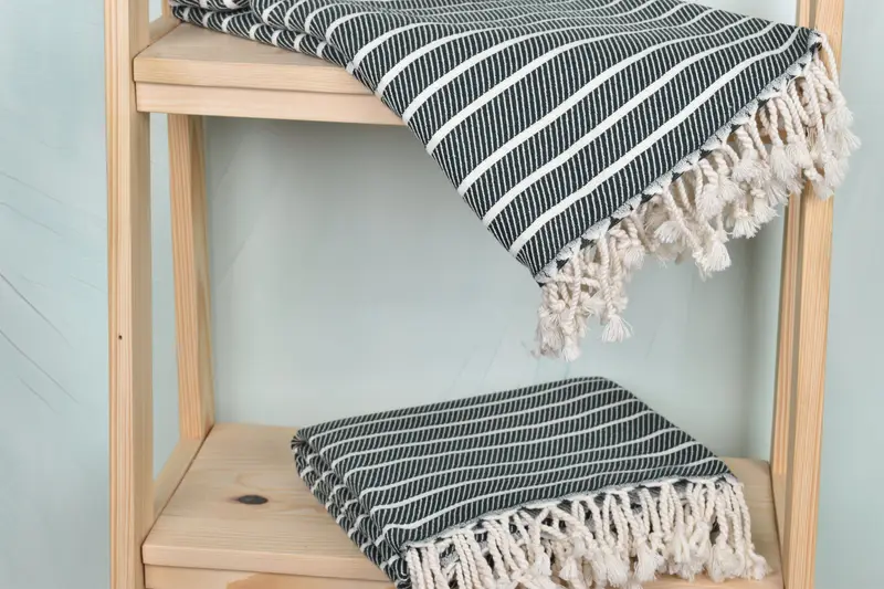 Peshtemal Towel, 70x40 Bamboo Striped Towel, Turkish bath towel for spa, Quick-Dry Beach Towel, Bridesmaid Gift Towel, Customized Towels - 5
