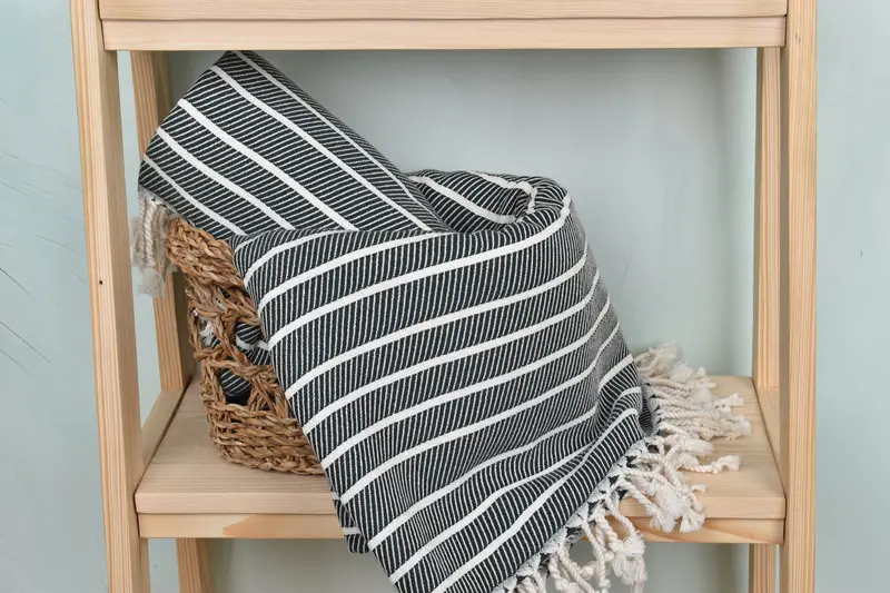 Peshtemal Towel, 70x40 Bamboo Striped Towel, Turkish bath towel for spa, Quick-Dry Beach Towel, Bridesmaid Gift Towel, Customized Towels - 4
