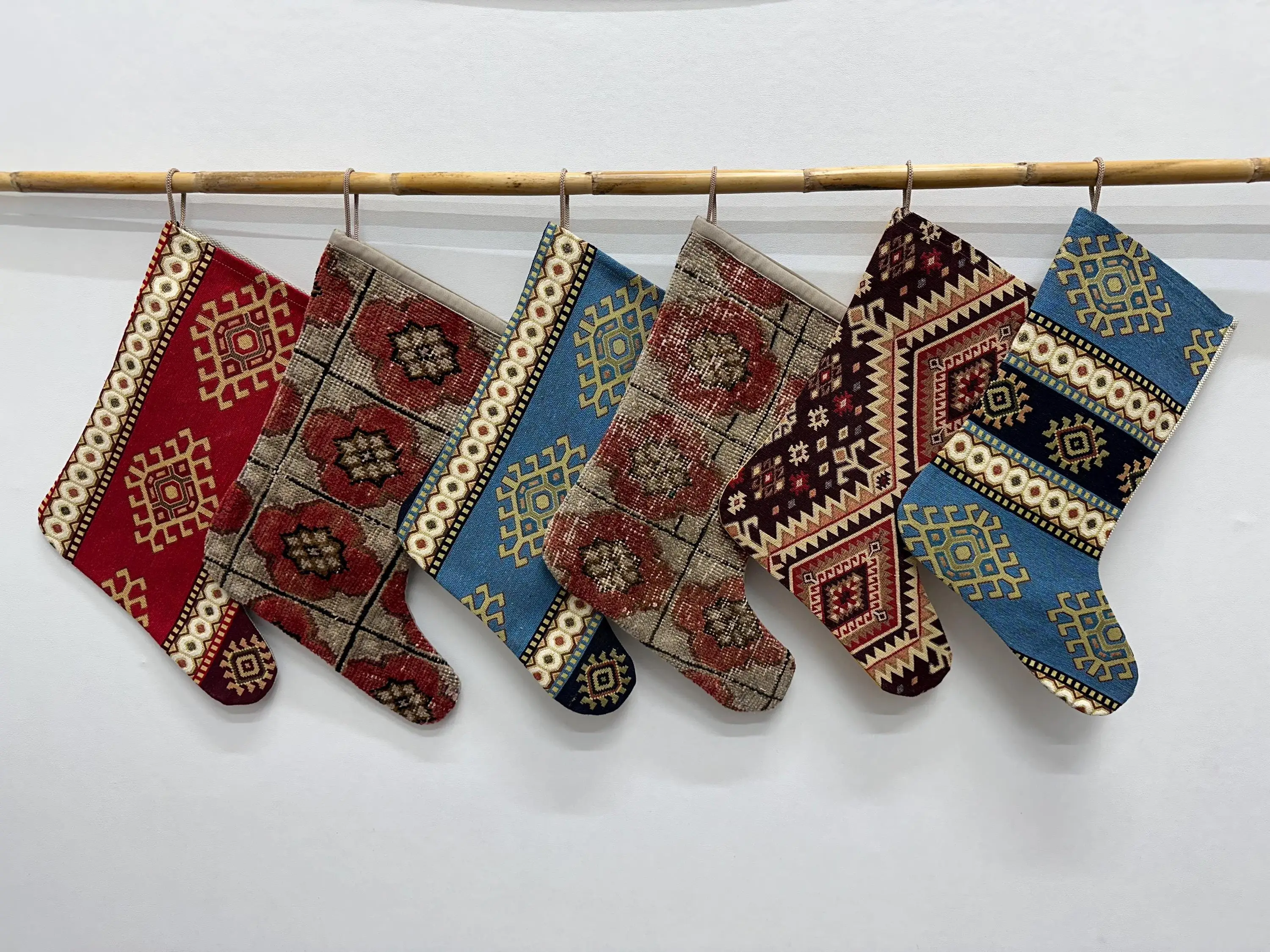 Festive 8-inch Christmas Ornament Stocking, Unique Candy Stocking - 1