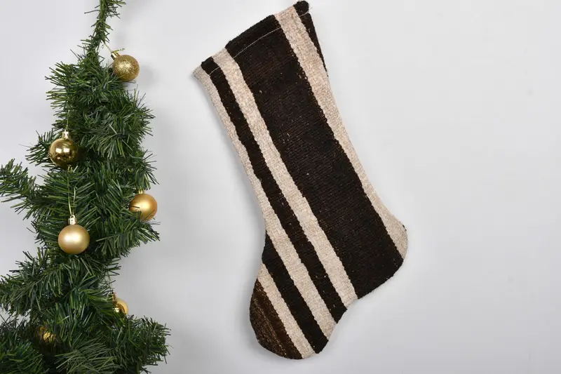 Çevre Dostu Noel Süsleri Desenli Çorap, 7 İnç Genişlik Tatil Çorabı