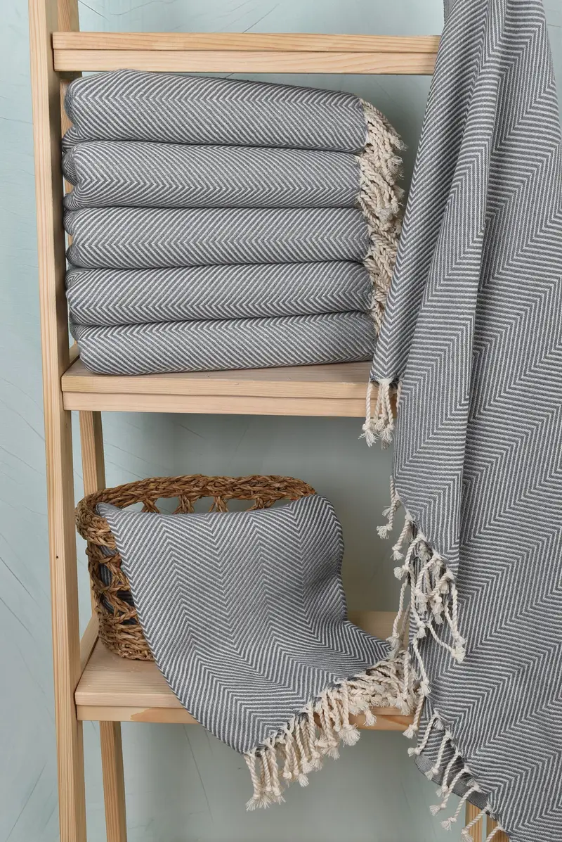 Best spa Turkish towel for luxury home decor, 70x40 Cotton Herringbone Towel, Hammam towel, Bachelorette Gifts, Bridesmaid Gift, Christmas Favors - 3