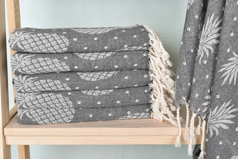 Organic towel, 80x40 Cotton Pineapple Design Towel, Bridesmaid Proposal Gift, Spooky Bachelorette Party Favors, Quick-dry peshtemal, Gift For Him - 2