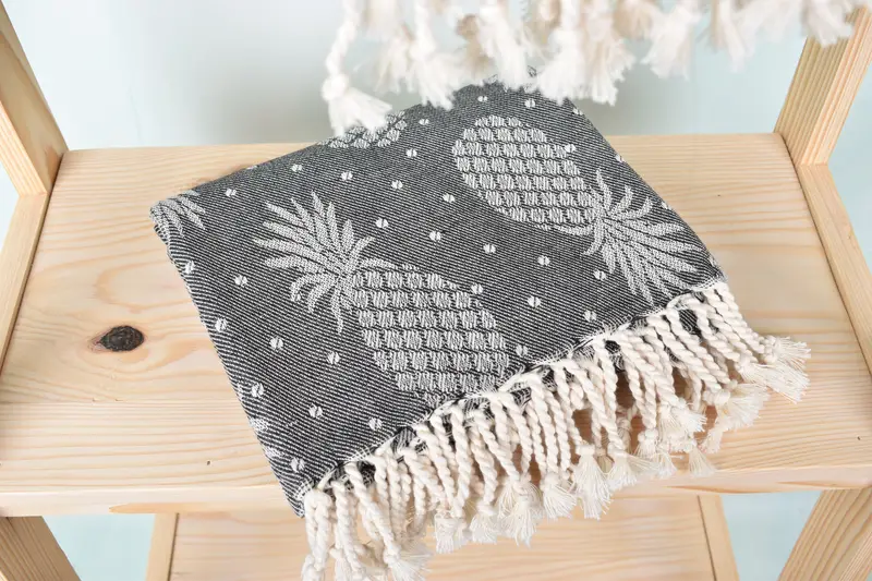 Organic towel, 80x40 Cotton Pineapple Design Towel, Bridesmaid Proposal Gift, Spooky Bachelorette Party Favors, Quick-dry peshtemal, Gift For Him - 6