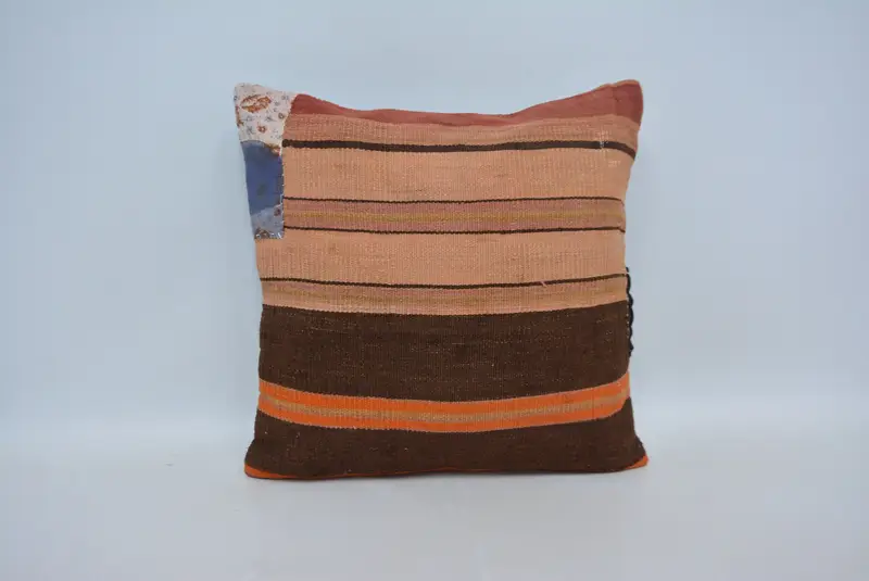 Decorative Bolster Pillow Cover, Pillow for Couch, Pillow, Kilim Pillow, Kilim Pillow Cover, 18x18 Beige Pillow, Ethnic Throw Cushion Case - 1
