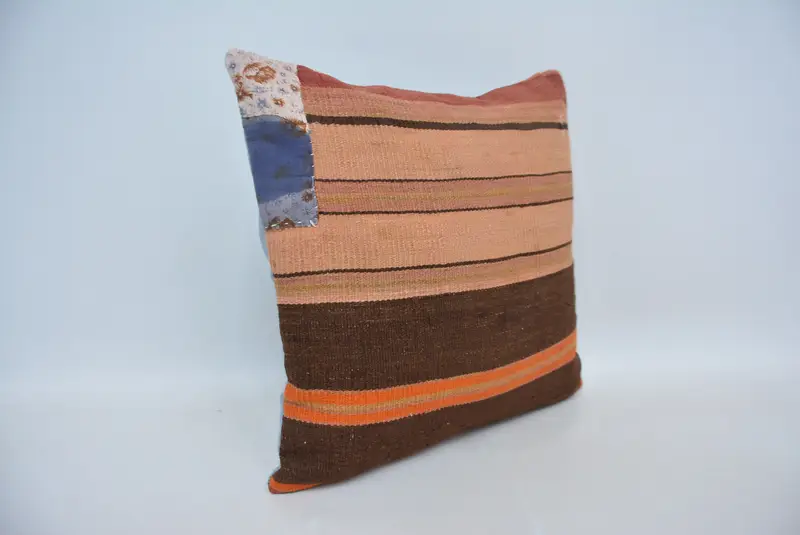 Decorative Bolster Pillow Cover, Pillow for Couch, Pillow, Kilim Pillow, Kilim Pillow Cover, 18x18 Beige Pillow, Ethnic Throw Cushion Case - 3