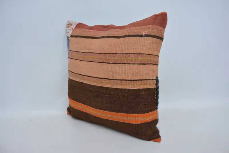 Decorative Bolster Pillow Cover, Pillow for Couch, Pillow, Kilim Pillow, Kilim Pillow Cover, 18x18 Beige Pillow, Ethnic Throw Cushion Case - 4