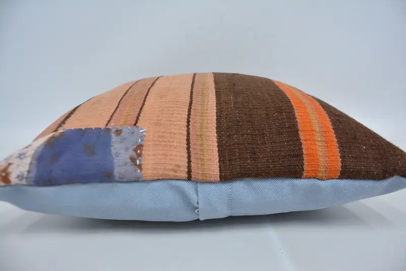 Decorative Bolster Pillow Cover, Pillow for Couch, Pillow, Kilim Pillow, Kilim Pillow Cover, 18x18 Beige Pillow, Ethnic Throw Cushion Case - 5