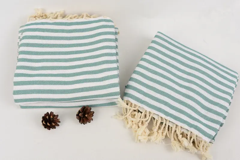 Housewarming Gift, Bride Gift, Thin towel, 70x40 Cotton Striped Towel, Cancun Bachelorette Party Gift Ideas, Holiday Towel, Monogram Beach Towel - 8