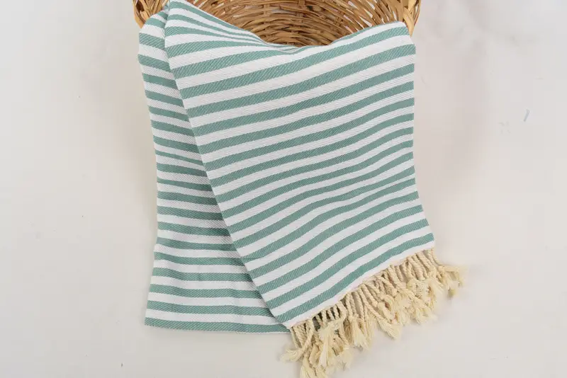 Housewarming Gift, Bride Gift, Thin towel, 70x40 Cotton Striped Towel, Cancun Bachelorette Party Gift Ideas, Holiday Towel, Monogram Beach Towel - 5