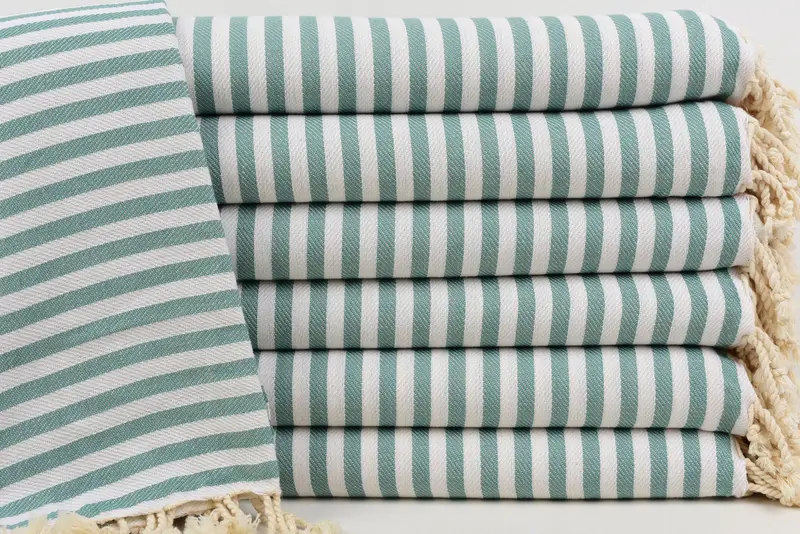 Housewarming Gift, Bride Gift, Thin towel, 70x40 Cotton Striped Towel, Cancun Bachelorette Party Gift Ideas, Holiday Towel, Monogram Beach Towel - 1