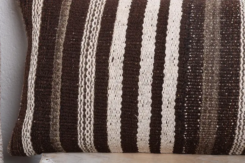 Armchair Pillow Cover, Kilim Pillow, Pillow, Boho Pillow Sham Cover, Home Decor Pillow, Custom Pillow Cover, 12x36 Brown Pillow Case - 3