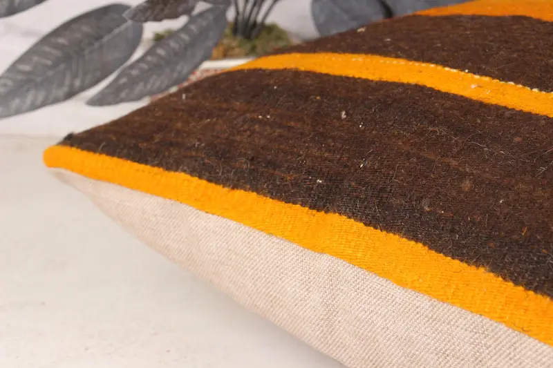 Vintage Kilim Pillow, Gift Pillow, 18x18 Brown Cushion Case, Rustic Cushion Cover, Cushion, Home Decor Pillow, Living Room Throw Pillow Case - 7