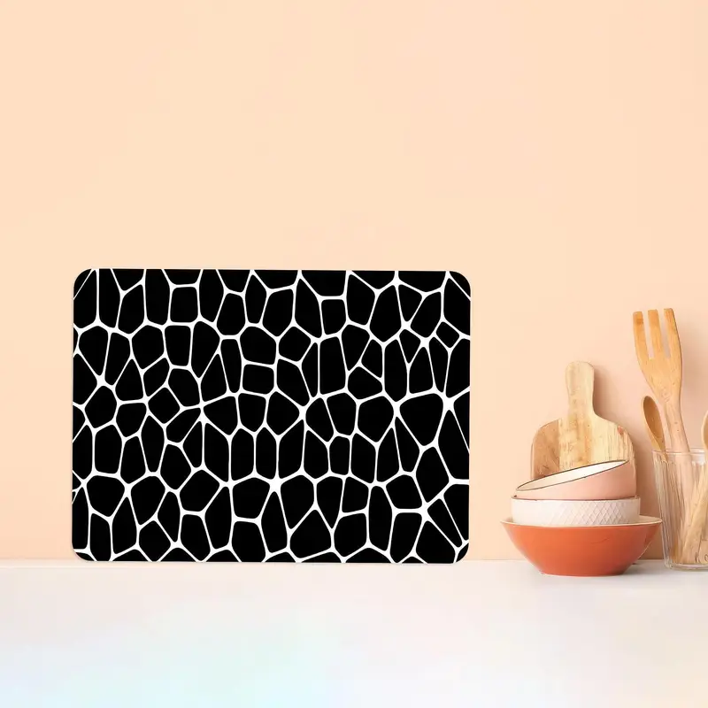 Boho-Patterned Glass Cutting Board with Tempered Safety Design