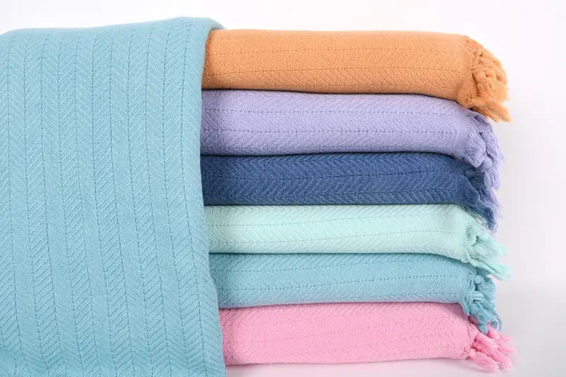 Bridesmaid Gifts, 76x56 Cotton Stonewashed Chevron Towel, Birthday Gift, Woven Blanket, Wedding Gift Customized Blanket, Bridal Shower Gift - 1