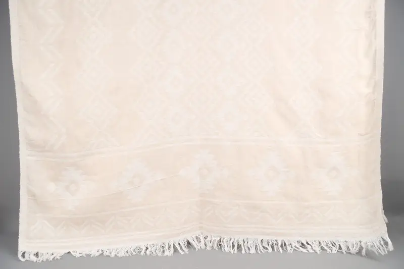 Personalized Turkish Towel, Oversized Light Beige Bath Towel, 40x73 Inches