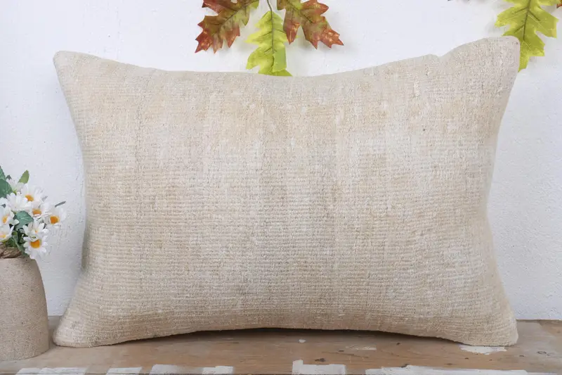 Boho Pillow, 16x24 Beige Pillow Case, Living Room Throw Cushion, Pillow Case, Outdoor Bolster Pillow Case, Home Decor Pillow, Gift Pillow - 2