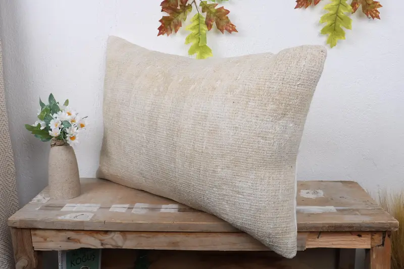 Boho Pillow, 16x24 Beige Pillow Case, Living Room Throw Cushion, Pillow Case, Outdoor Bolster Pillow Case, Home Decor Pillow, Gift Pillow - 4