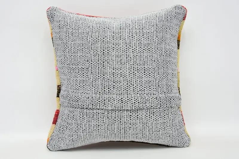 Ethnical Kilim Rug Pillow, Vintage Kilim Pillow, Boho Pillow Sham Cover, Seat Pillow Sham, Pillow, 12x12 Beige Pillow Cover - 6