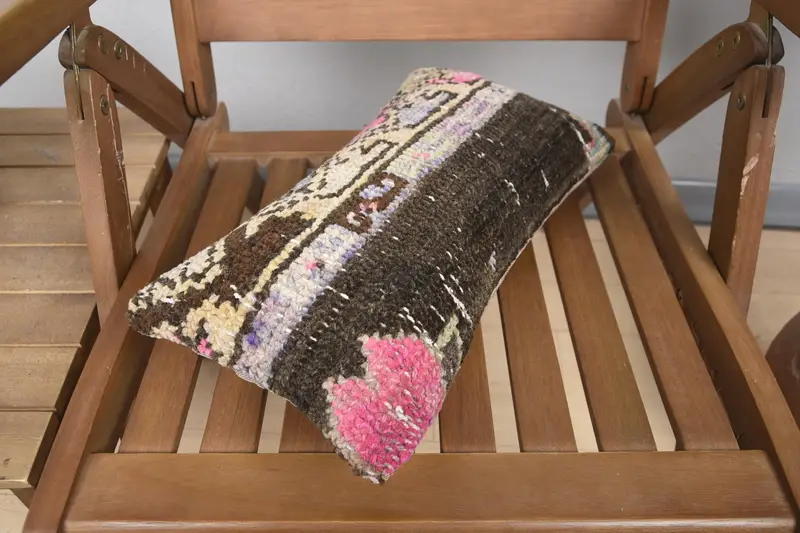 8x16 Brown Pillow Cover, Vintage Kilim Throw Pillow, Boho Pillow, Turkish Kilim Pillow, Turkish Rugs Pillow, Pillow Cover, Accent Throw Cushion - 4