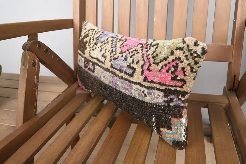 8x16 Brown Pillow Cover, Vintage Kilim Throw Pillow, Boho Pillow, Turkish Kilim Pillow, Turkish Rugs Pillow, Pillow Cover, Accent Throw Cushion - 3