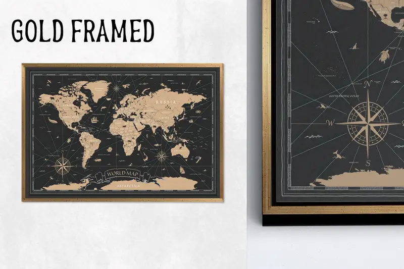 Modern Lüks Kanvas: Trend Dünya Haritası Kanvas Tablo