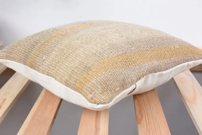 Pillow Cover, 12x12 Beige Pillow Sham, Home Decor Pillow, Square Throw Pillow Sham, Handmade Kilim Cushion, Turkish Kilim Pillow, Luxury Pillow - 6