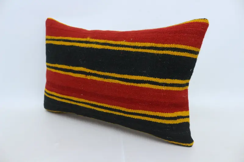 Cozy Throw Pillow Sham, Turkish Kilim Pillow, Cushion Cover, Vintage Pillow, 16x24 Red Pillow, Gift Pillow, Bolster Pillow, Custom Cushion Cover - 4