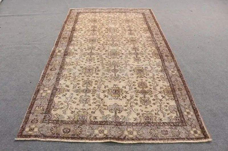 Zarif Bej Oryantal Halı, 4,8x8,2 ft Şık Dekor